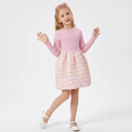 Rosé Heart Princess Dress – Iridescent Quilted Party Dress for Girls