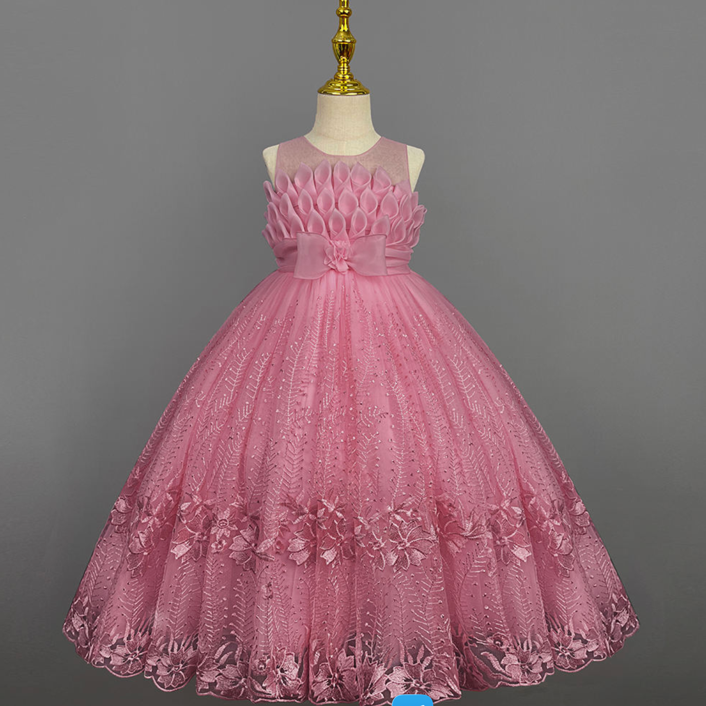Lacebelle Princess Dress – Enchanting Floral Lace Backless Gown for Girls