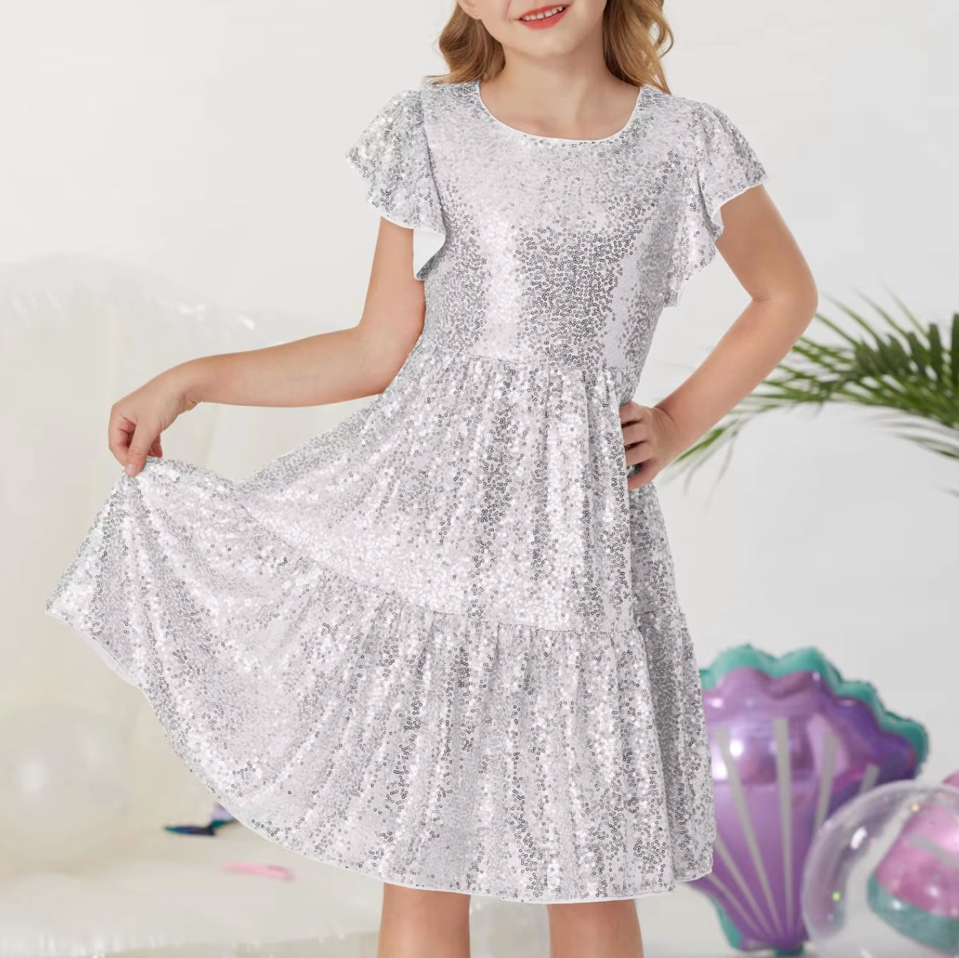 Stellavie Sparkle Dress – Magical Sequin Birthday Princess Gown for Girls
