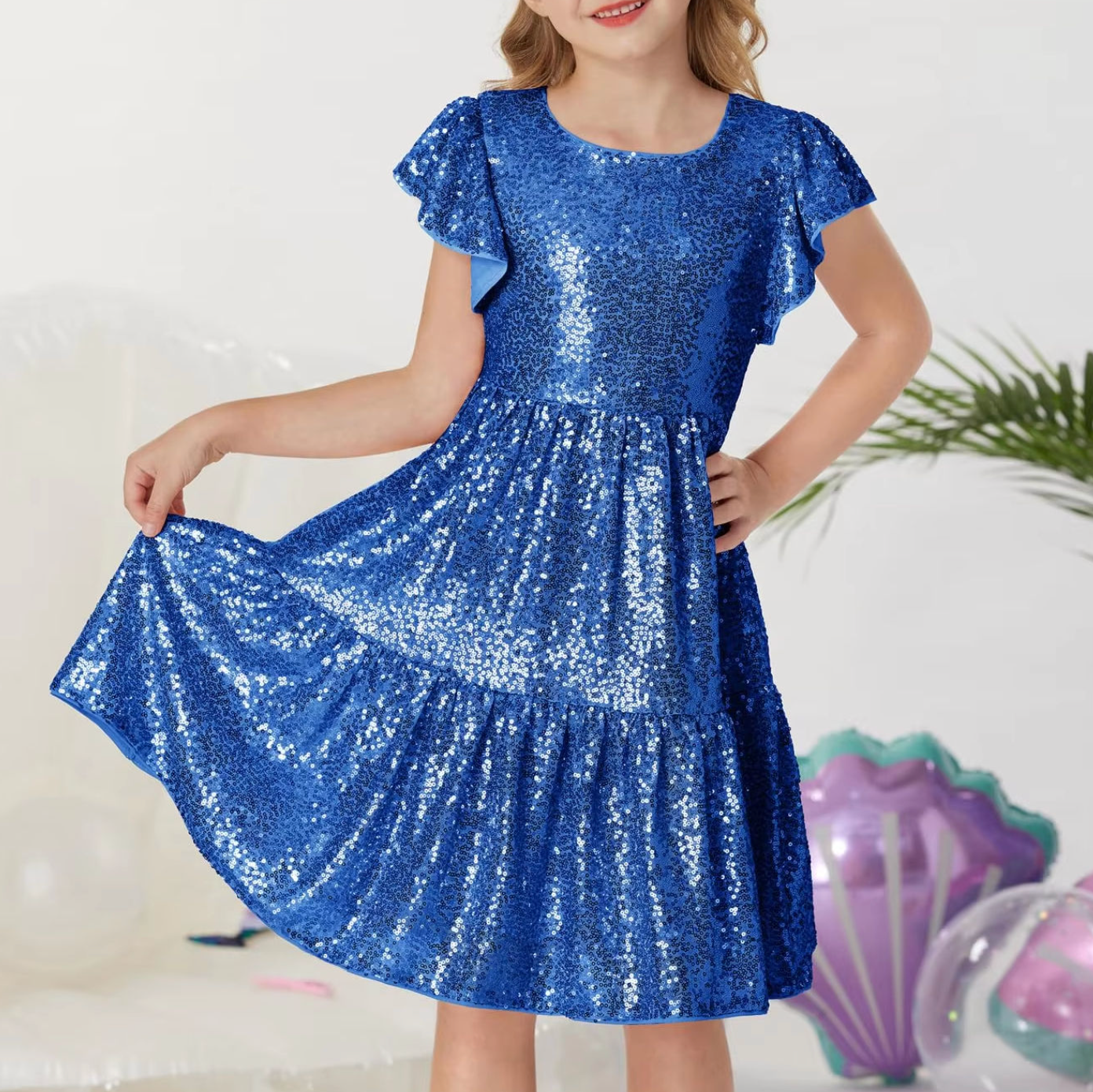 Stellavie Sparkle Dress – Magical Sequin Birthday Princess Gown for Girls
