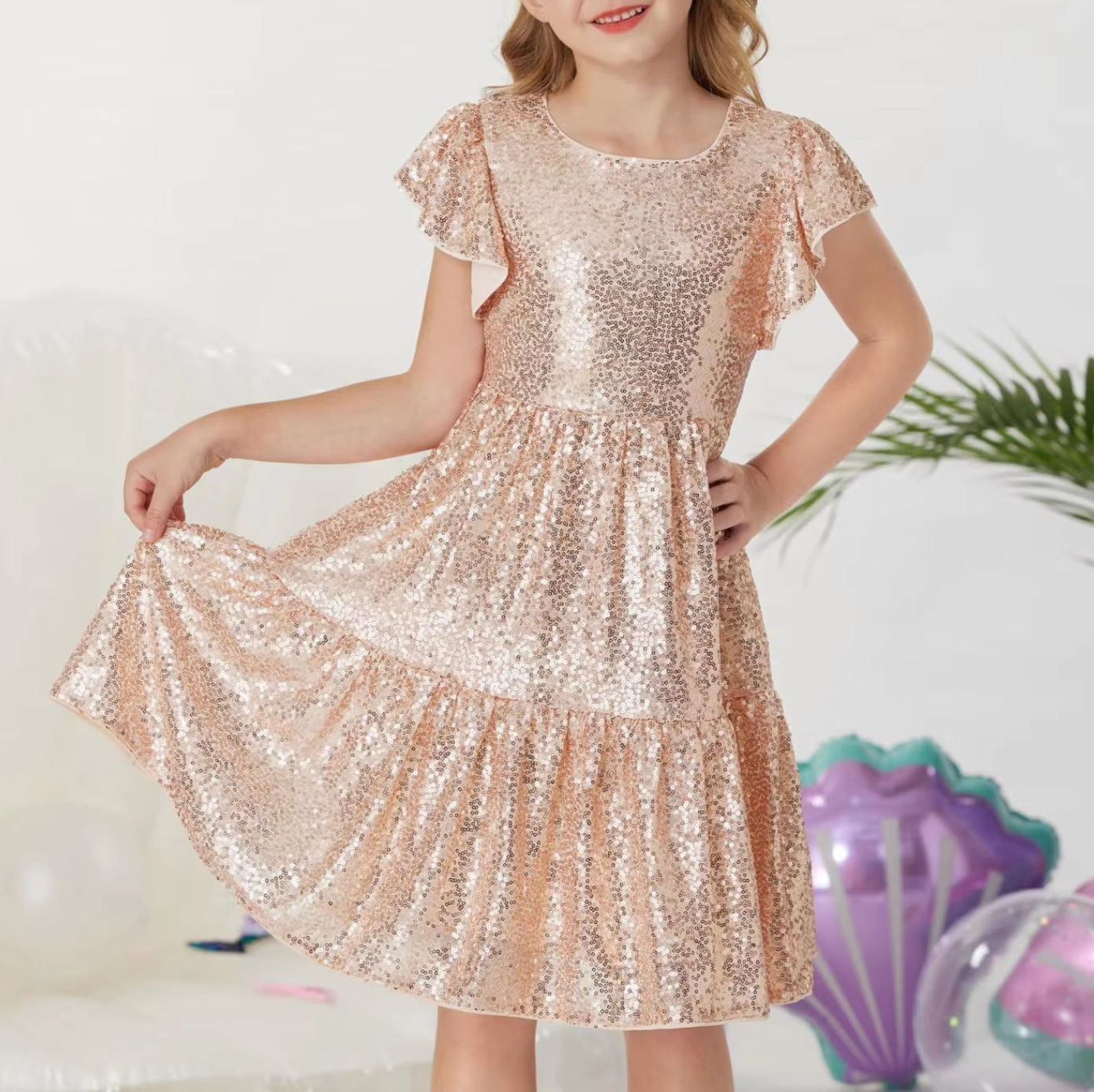 Stellavie Sparkle Dress – Magical Sequin Birthday Princess Gown for Girls
