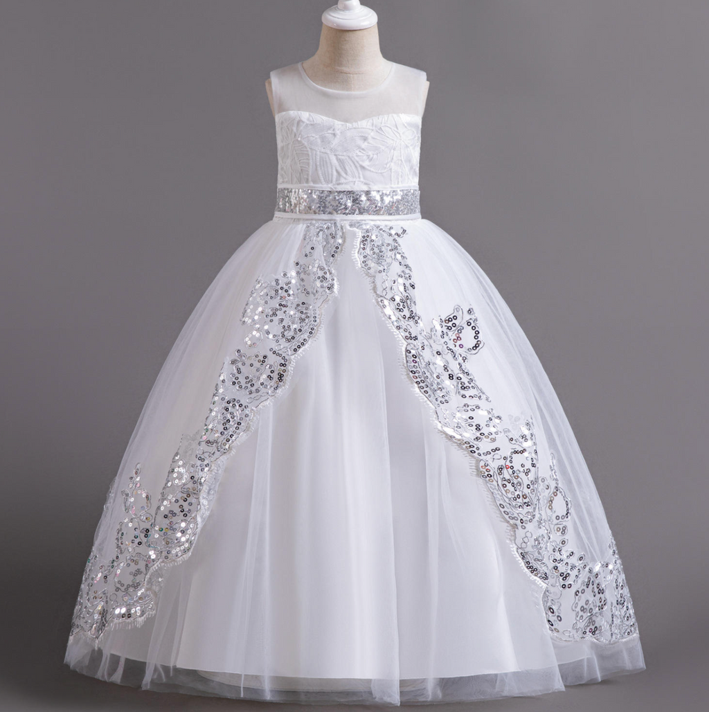 Eveliora Princess Gown – Elegant Long Bridesmaid & Flower Girl Dress for Girls