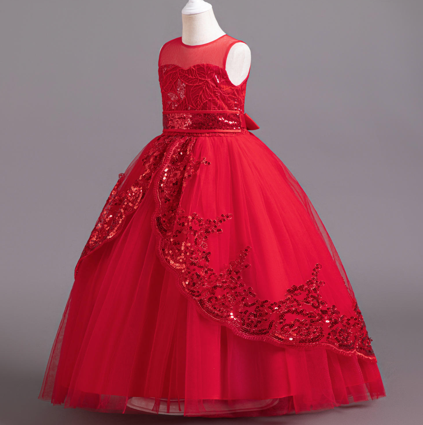 Eveliora Princess Gown – Elegant Long Bridesmaid & Flower Girl Dress for Girls